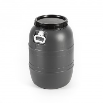 Barrica Cinza Tampa De Rosca Com Asa 55 L