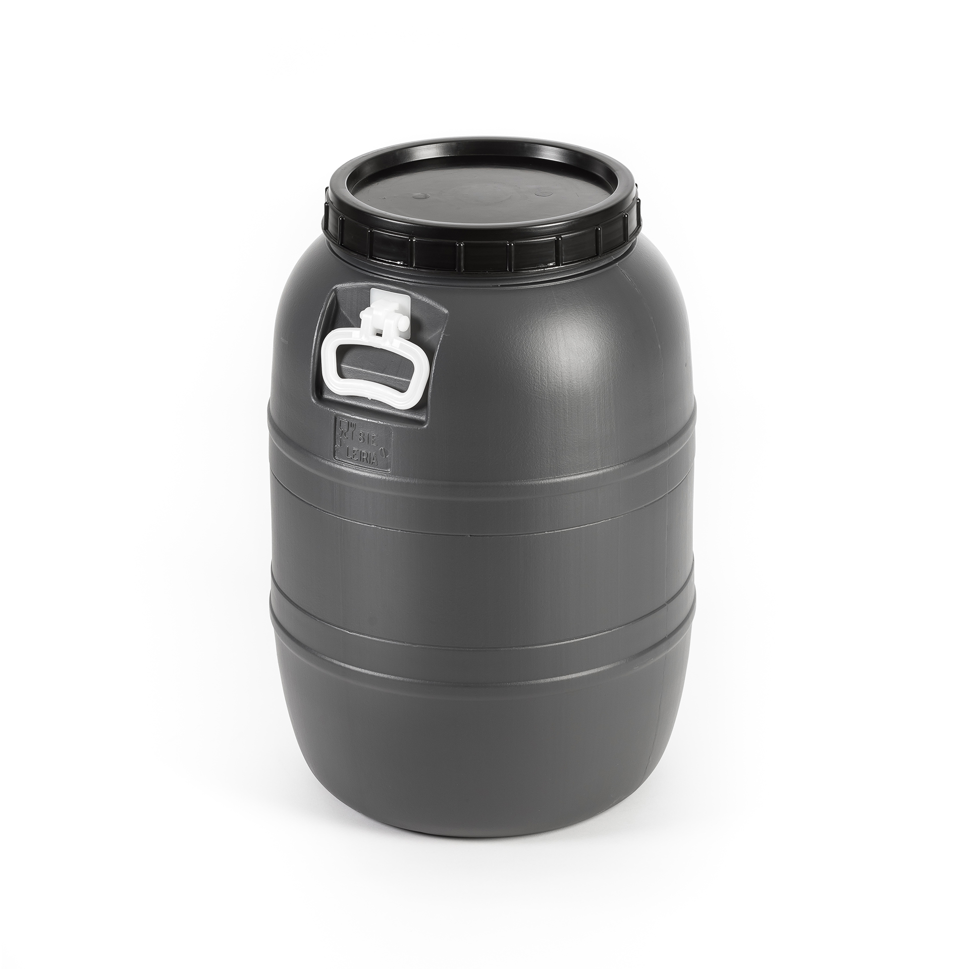 Barrica Cinza Tampa De Rosca Com Asa 55 L