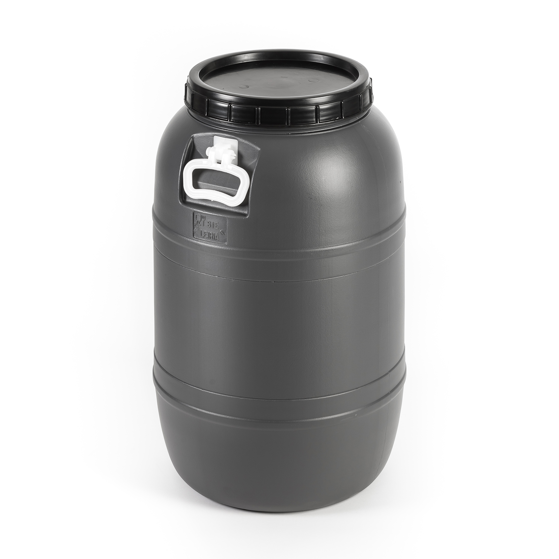 Barrica Cinza Tampa De Rosca Com Asa 65 L