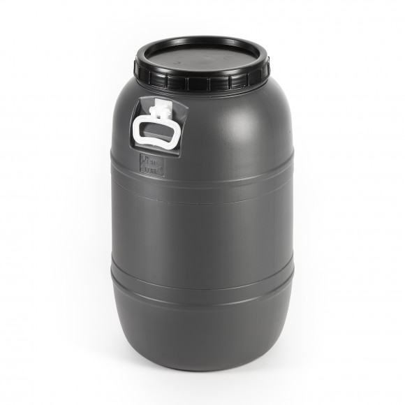 Barrica Cinza Tampa De Rosca Com Asa 65 L