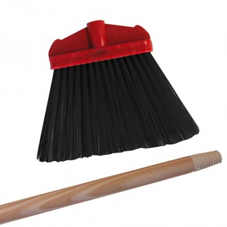 Vassoura Espalmada Amarela Cabo Madeira FAPIL