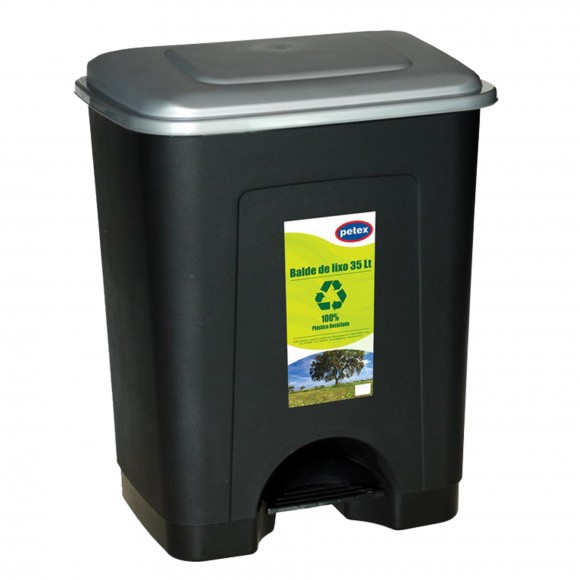 Caixote do lixo de metal com 4 compartimentos pretos para reciclagem -  Cablematic