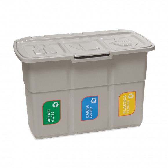 Caixote Lixo Ecoponto Com 3 Divisórias 50 L PETEX - SF0198110_01690