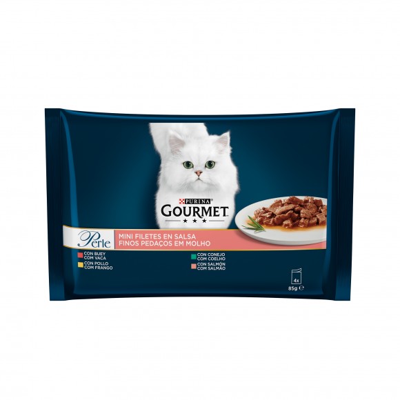 Alimento Hmid Gat Molho Vaca 4X85 G GOURMET PERLE