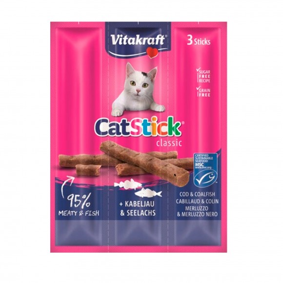 SNACK PARA GATO MINI BACALHAU E ATUM 3 UN