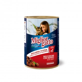 ALIMENTO HMIDO P/GATO VITELA 405 G MIGLIORGATTO