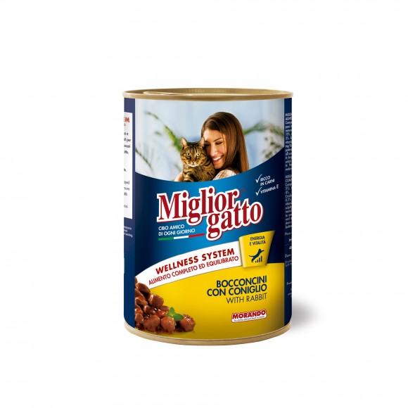 ALIMENTO HMIDO P/GATO COELHO 405 G MIGLIORGATTO