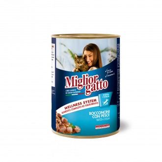 ALIMENTO HMIDO P/GATO PEIXE 405 G MIGLIORGATTO