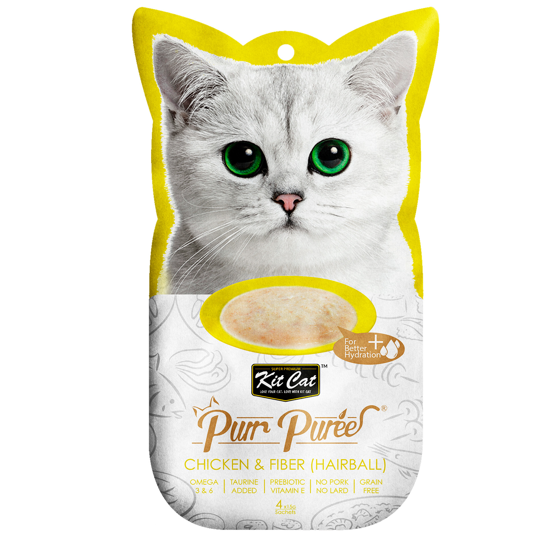 Alimento Húmido Para Gato Hairball 4X15 G KIT CAT