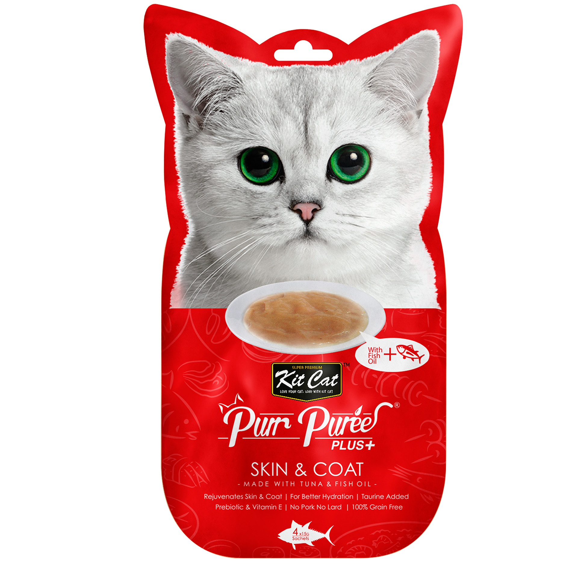 Snack Para Gato Skincoat 4X15 G KIT CAT