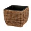 VASO QUADRADO RATTAN CASTANHO