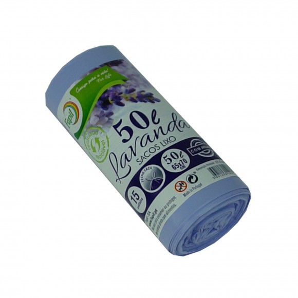 SACO DO LIXO LAVANDA FECHO FCIL 50 L