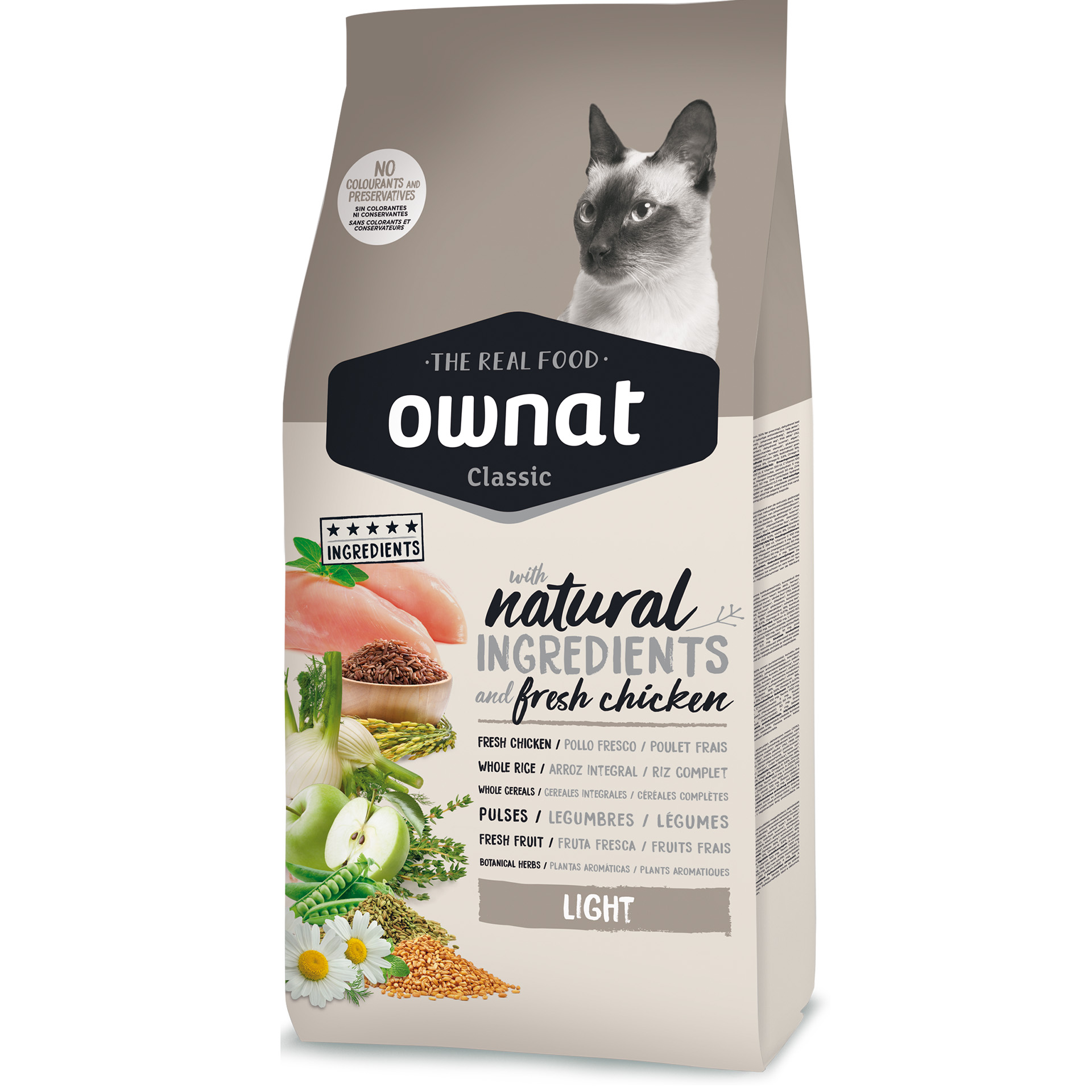 Alimento Seco Para Gato Classic Light 1,5 KG OWNAT