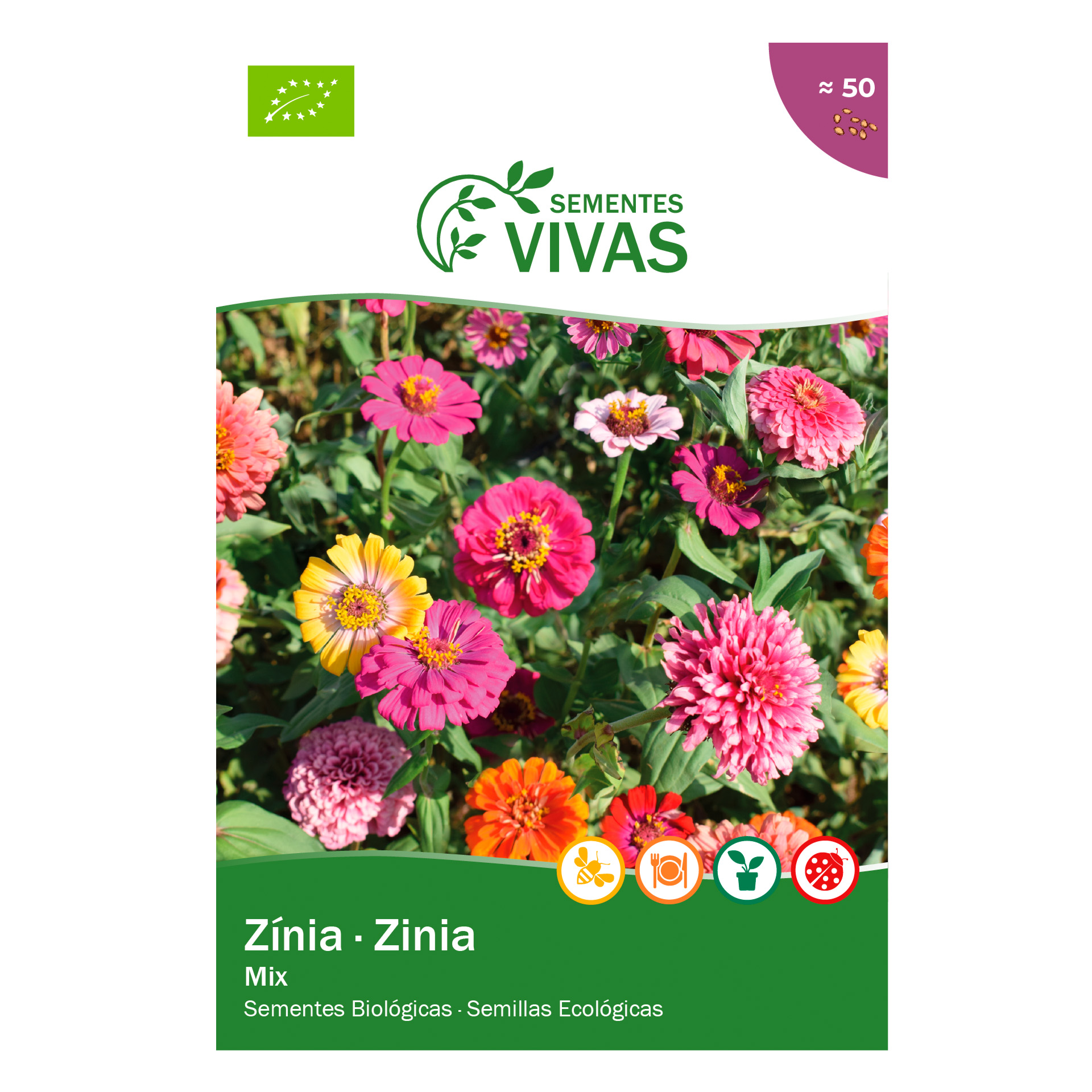 Zinia Mix 0,5 G SEMENTES VIVAS