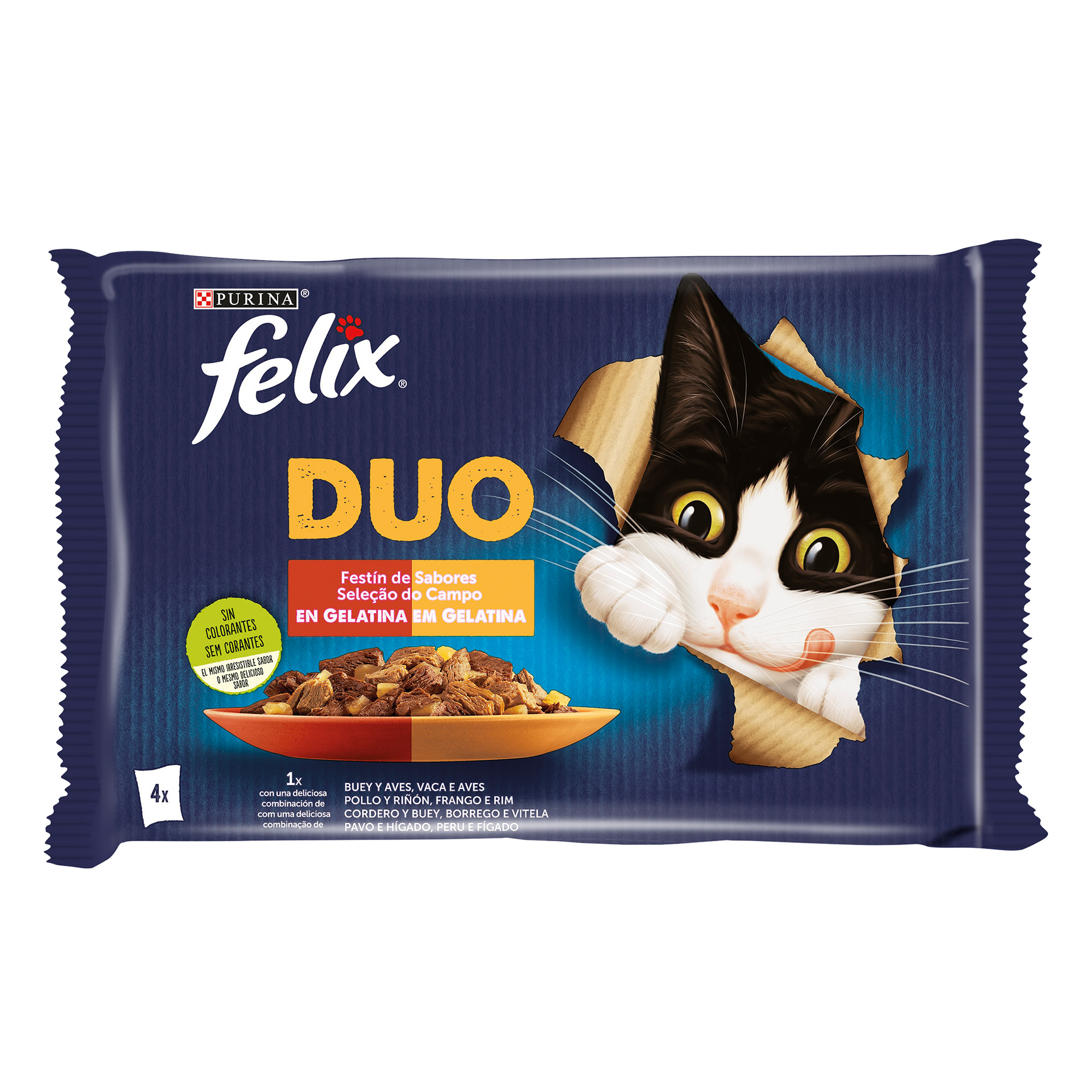 Alimento Húmid Gato Fantast Duo Delic 4X85 G FELIX
