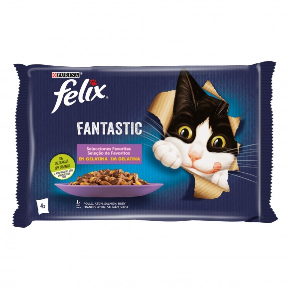 ALIMENTO HMIDO PARA GATO FANTASTIC FAVORIT 4X85 G
