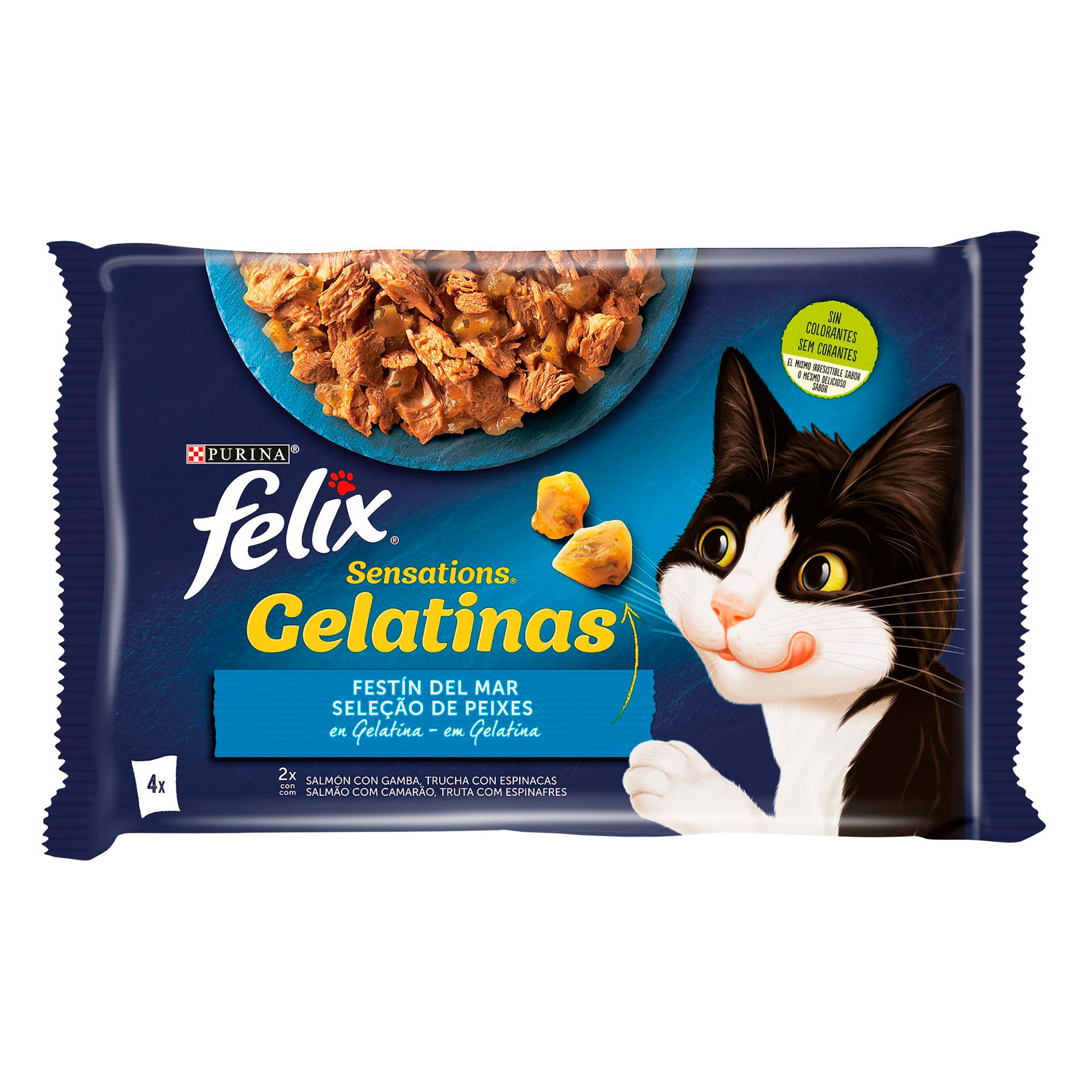 ALIMENTO HÚMIDO PARA GATO SENSATIONS PEIXE 4X85 G