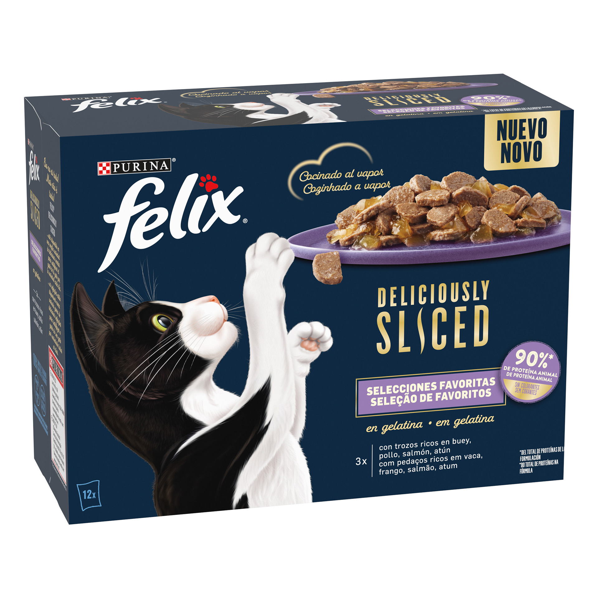 Alimento Húmido Gato Delic Selecção 12X80 G FELIX