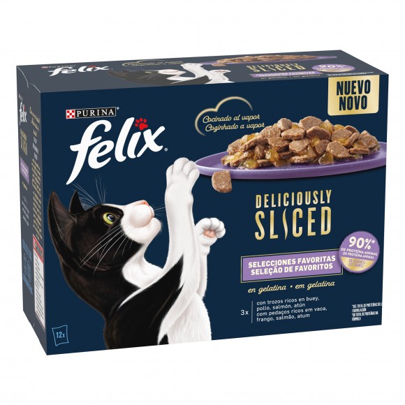 Alimento Hmido Gato Delic Seleco 12X80 G FELIX