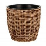 Vaso Redondo Rattan Castanho Grande
