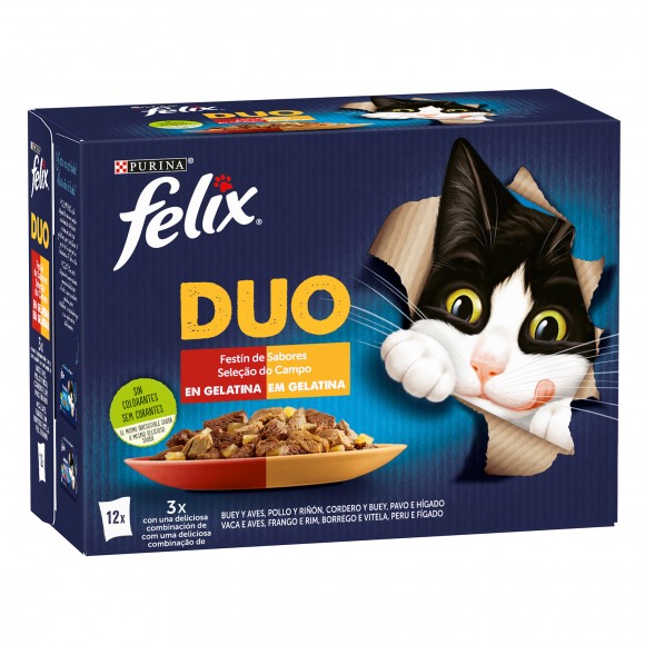 Alimento Húmid Gat Fantast Duo Delic 12X85 G FELIX Alimento Húmid Gat Fantast Duo Delic 12X85 G FELIX