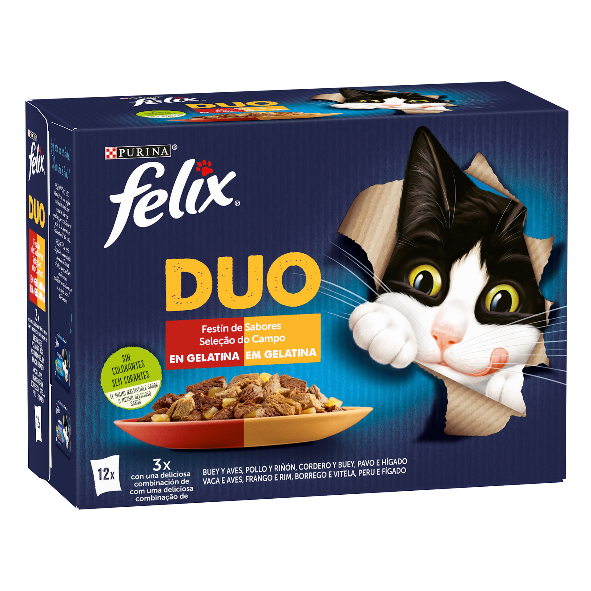 Alimento Húmid Gat Fantast Duo Delic 12X85 G FELIX