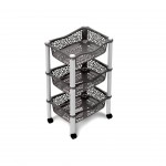 Carrinho Plstico 3 Cestos Com Rodas  PRACTILINE