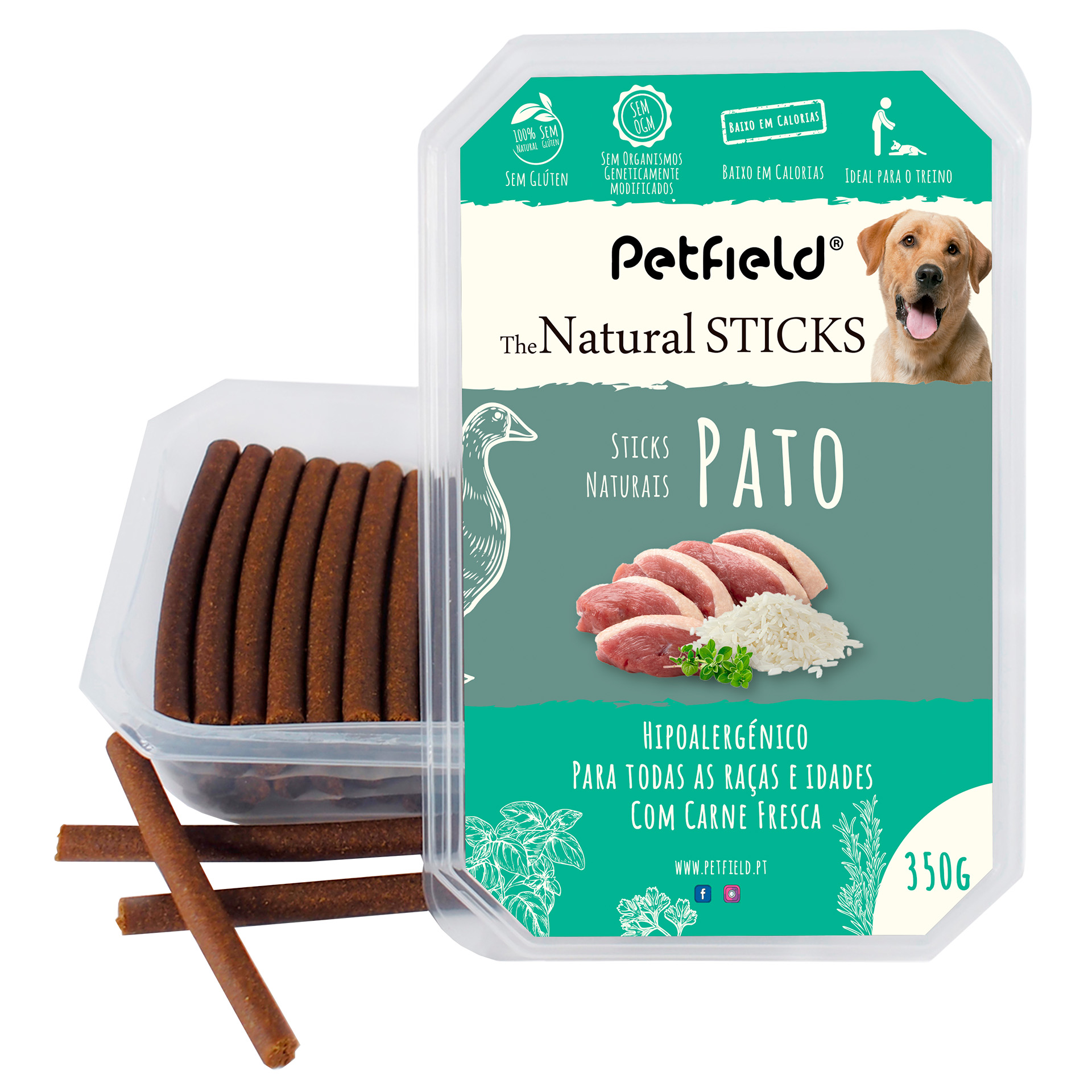 Snack Para Cão Sticks Natural Pato 350 G PETFIELD
