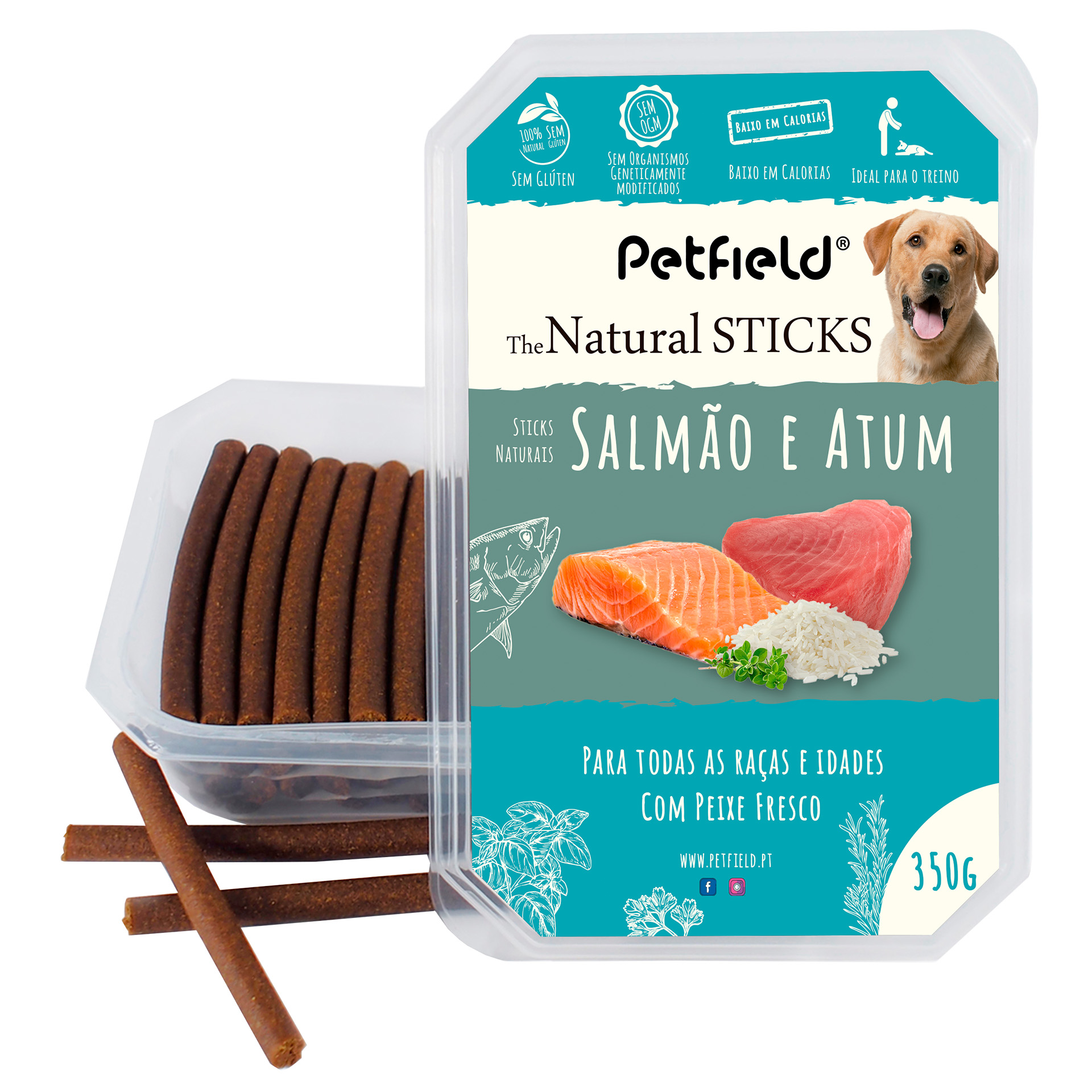 Snack Cão Sticks Natural Salmão 350 G PETFIELD