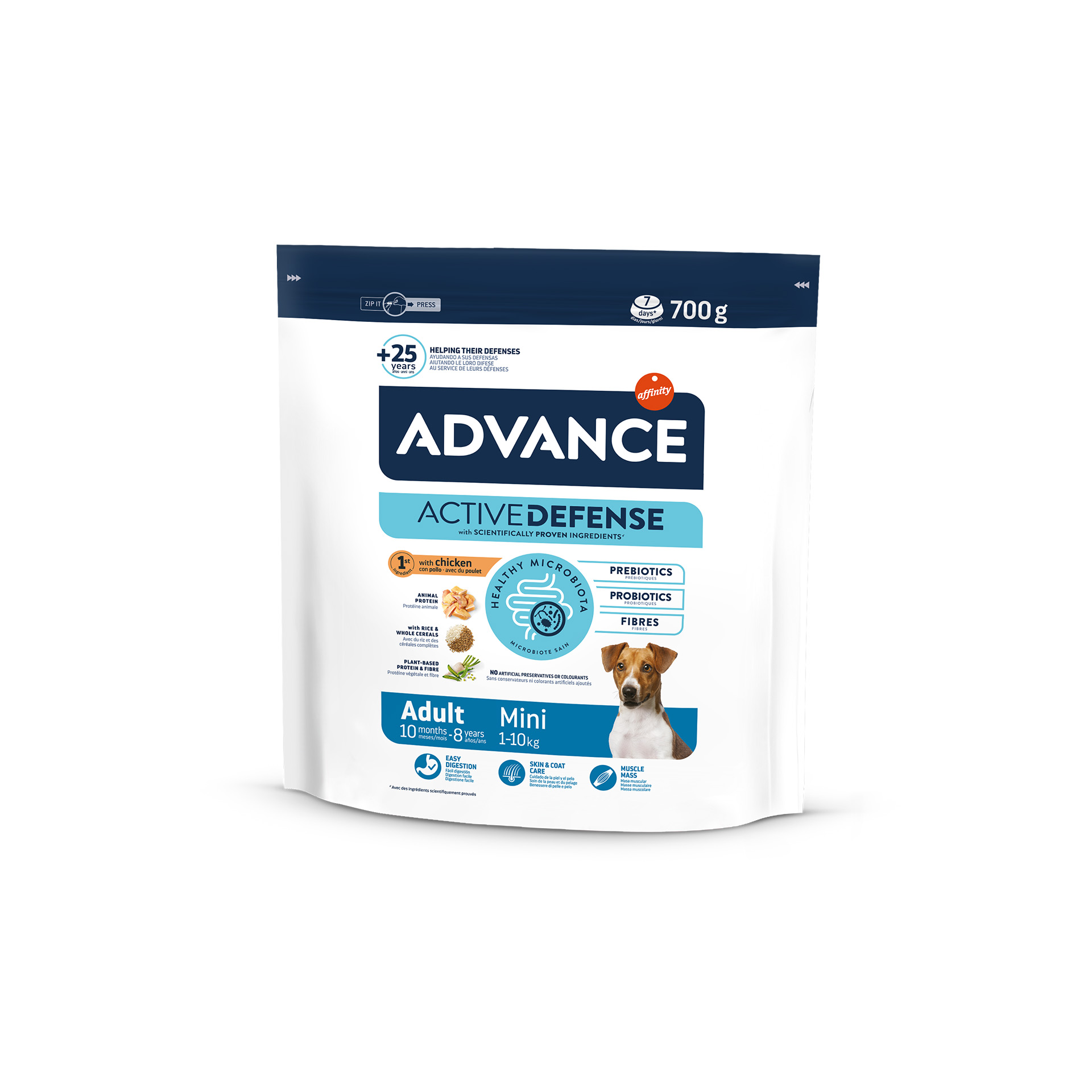 Alimento Seco Para Cão Mini Frango 0,7 KG ADVANCE