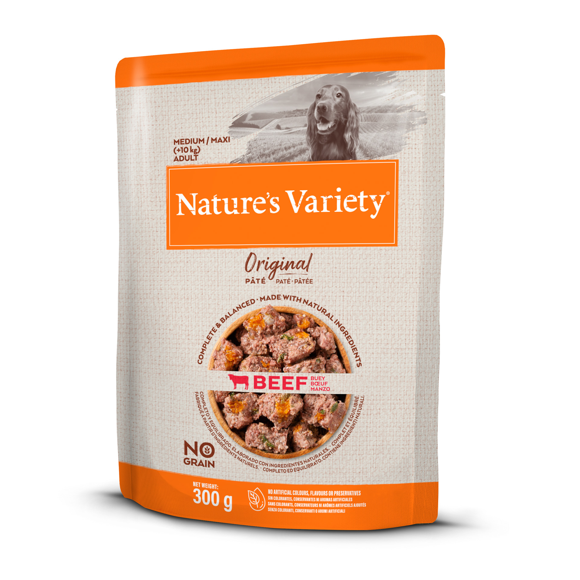 ALIMENTO HÚMDO CÃO NGRAIN MÉDIO VACA E PATO 300 G