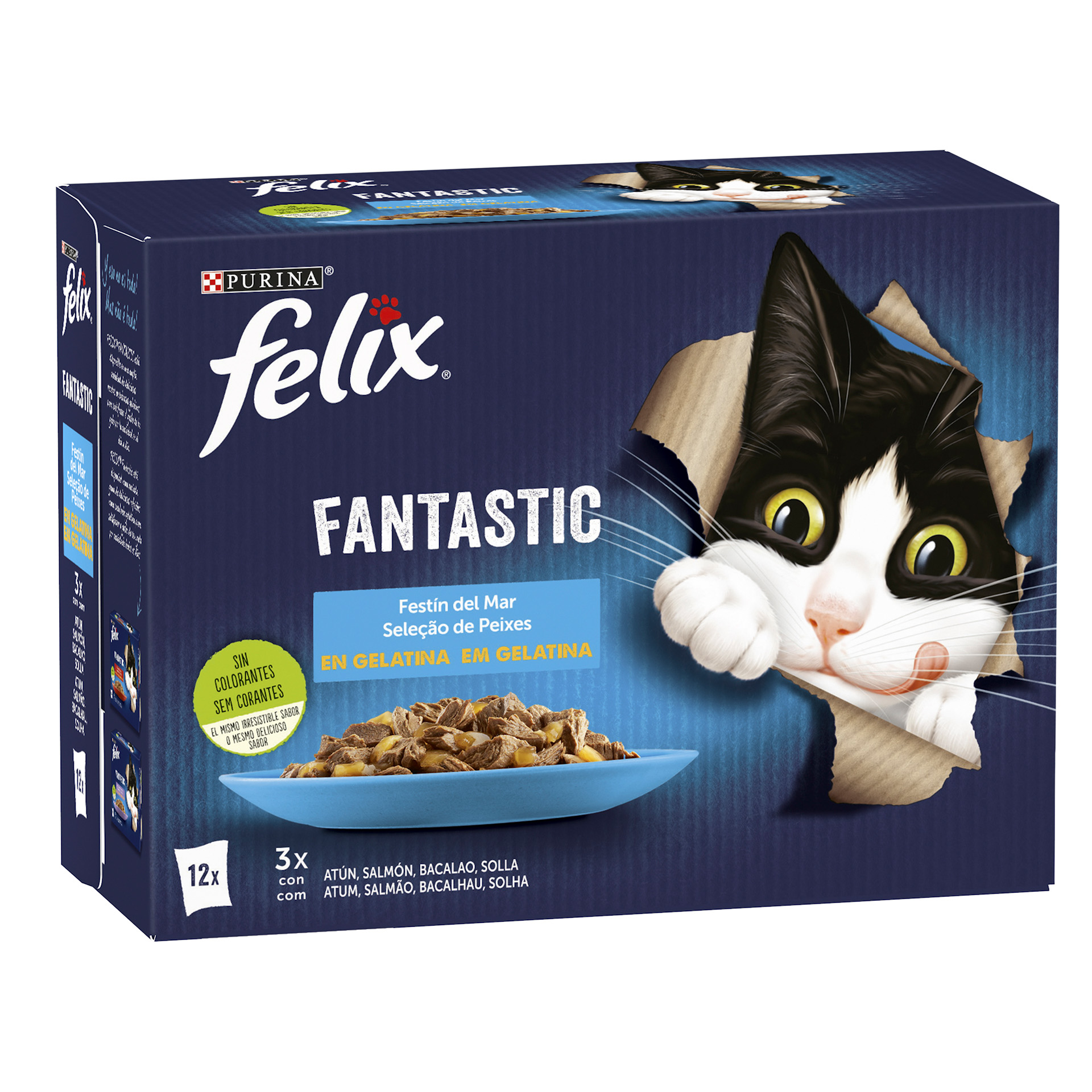 Alimento Húmido Gato Fantast Peixes 12X85 G FELIX