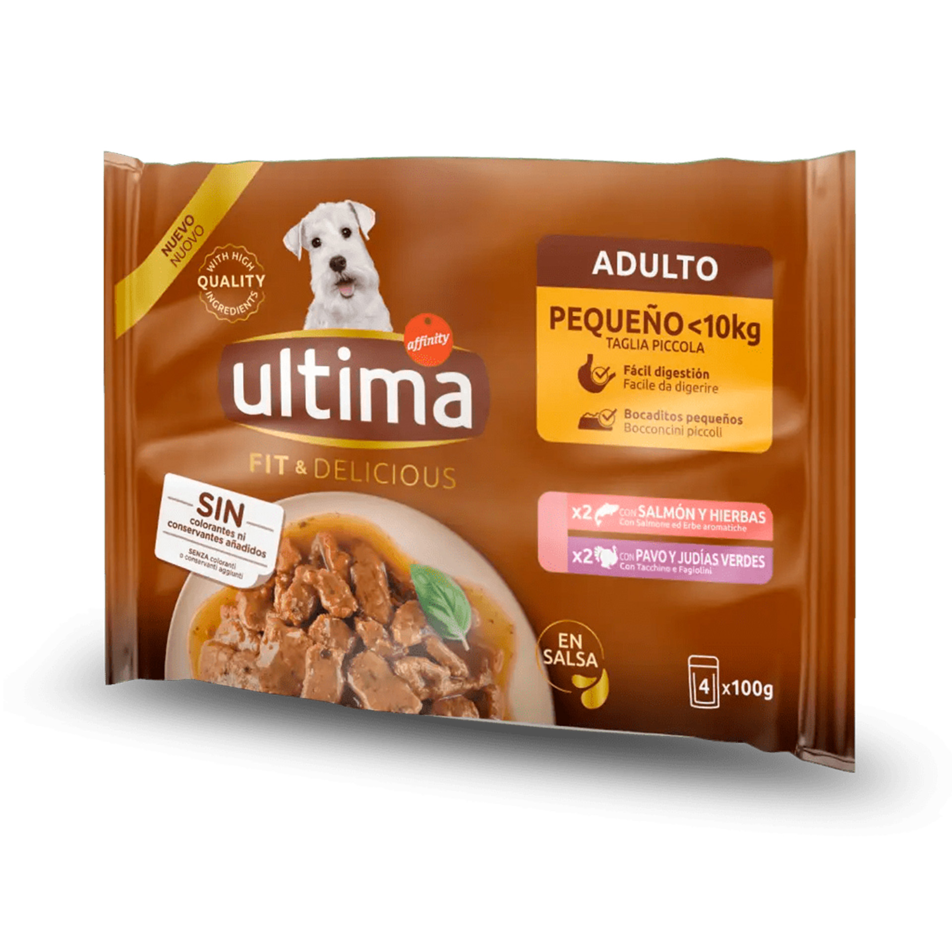 Alimento Húmd Cão Adult Salmão/Perú 4X100 G ULTIMA