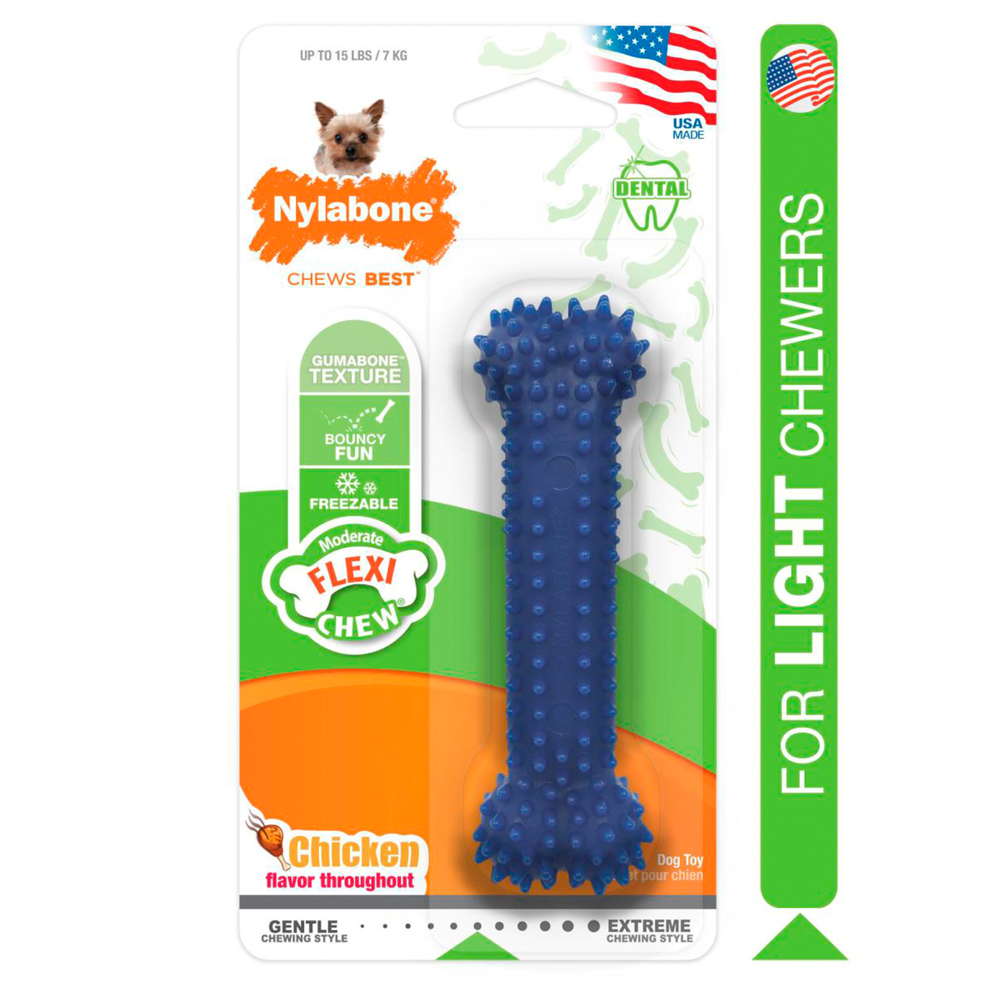 Osso Nylon Para Cão Adulto Roer Frango L NYLABONE