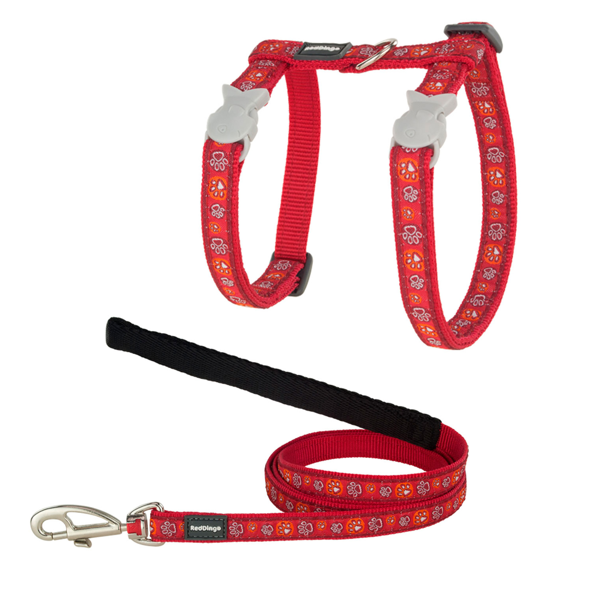 Peitoral /Trela P/Gat Nyln Verm 21-35 MM RED DINGO