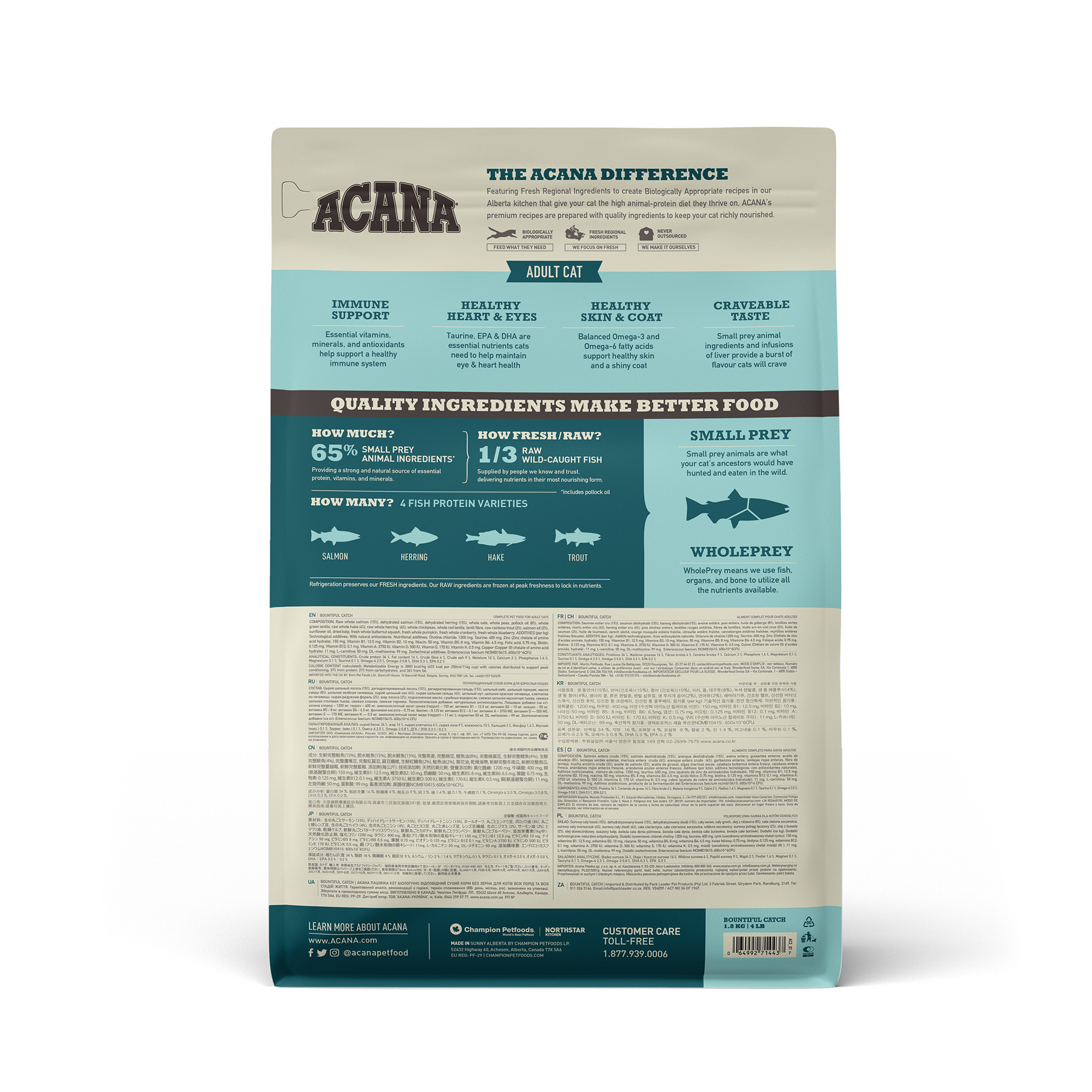 ALIMENTO SECO GATO BOUNTIFUL CATCH SALMÃO 1,8 KG