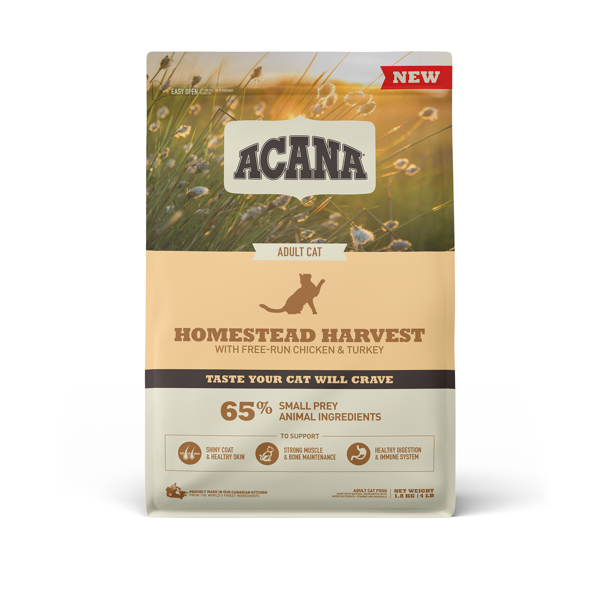 Alimento Seco Para Gato Frango e Peru 1,8 KG ACANA