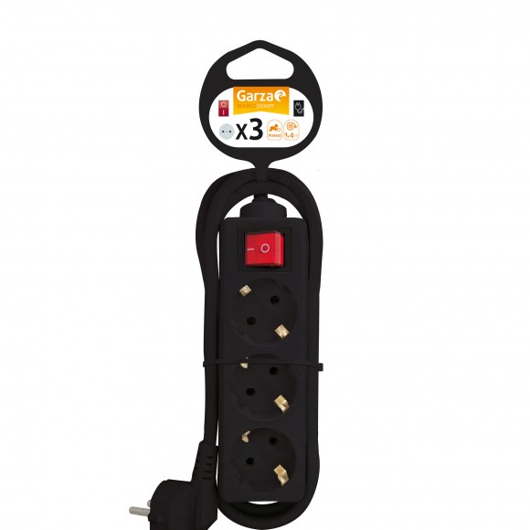 Extenso 3 tomadas int 1,5mm 1,4m preto