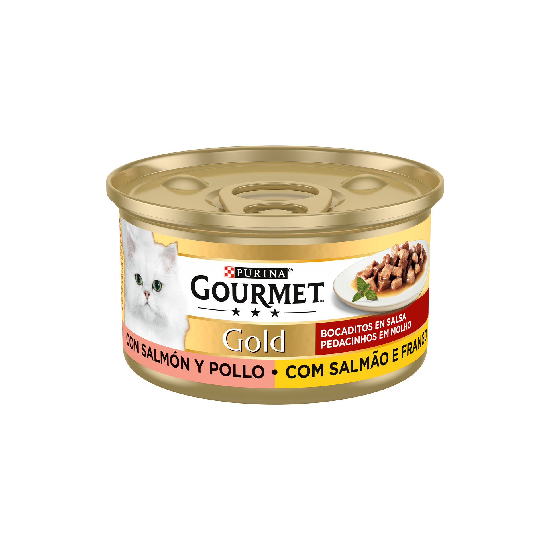 Aliment Húmid Gato Salmão E Frng 85 G GOURMET GOLD