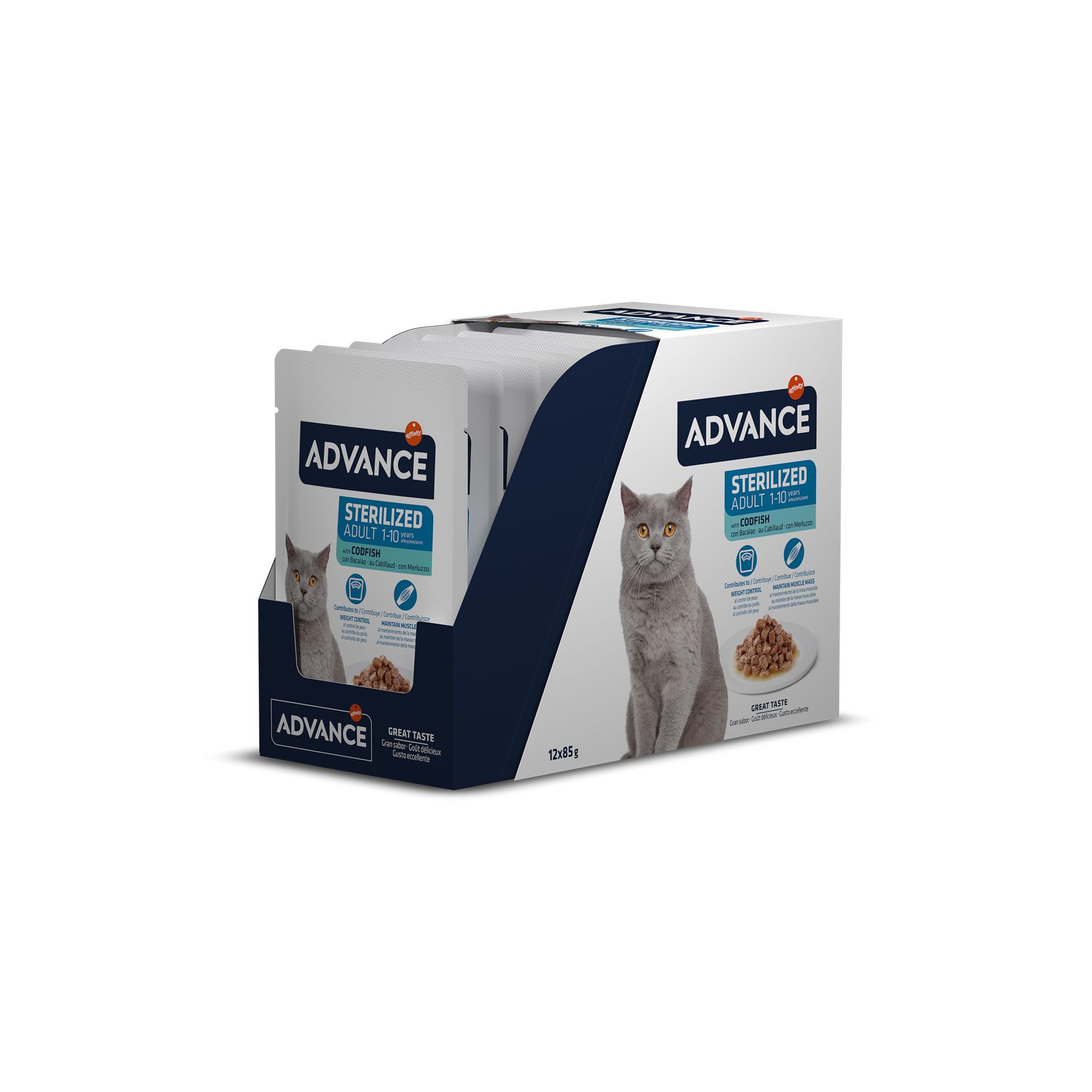 Alimento Húmido Gato Esterilz Bacahau 85 G ADVANCE