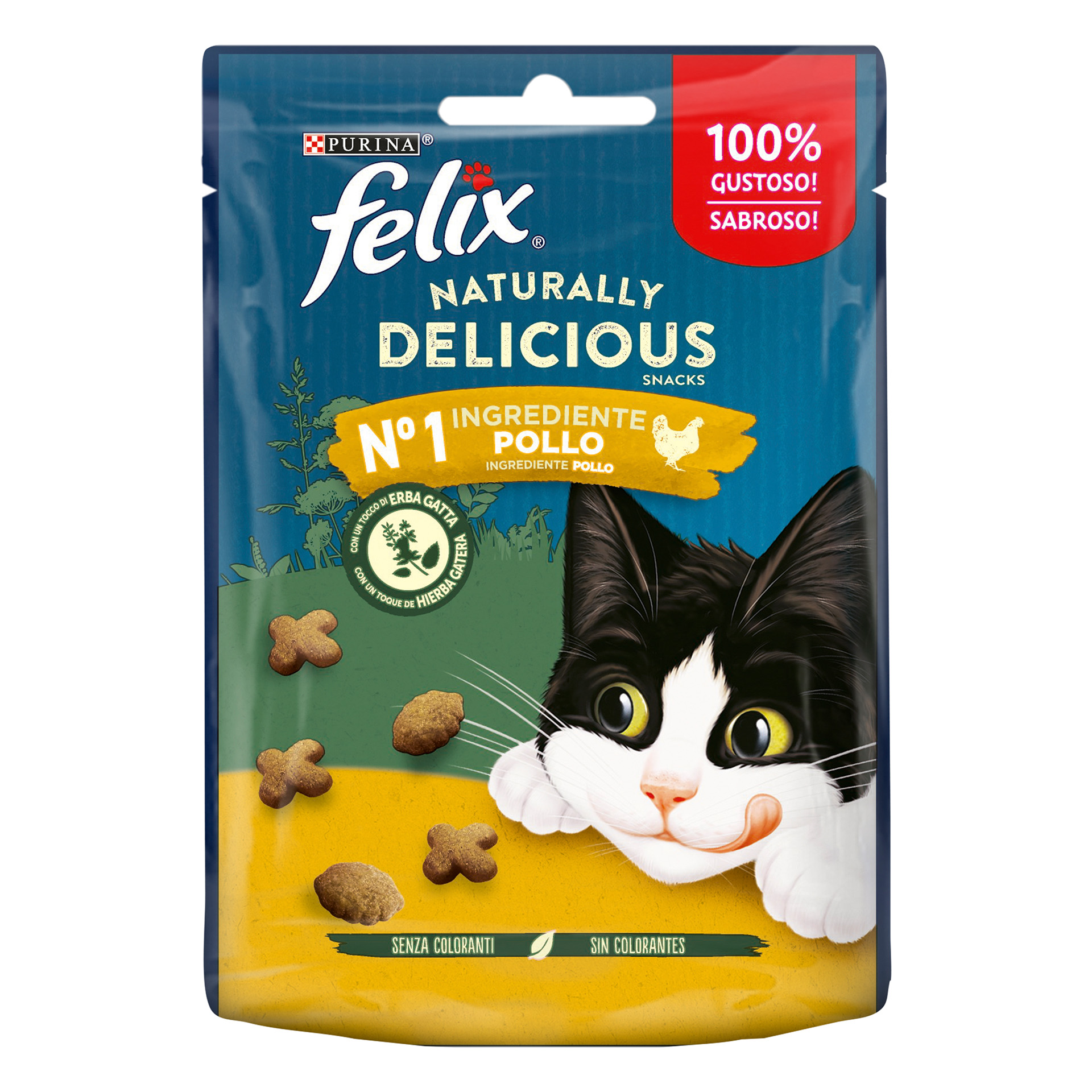 SNACK PARA GATO ADULTO NATURALLY FRANGO/ERVA 50 G