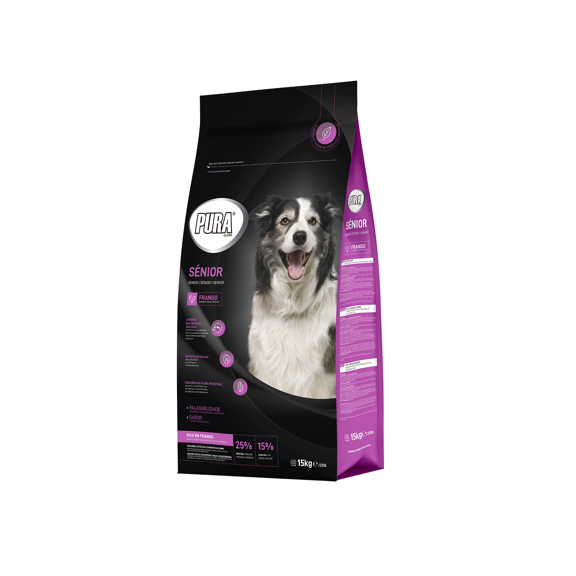 Alimento Seco Cão Sénior Frango 15 KG PURA SPECIAL