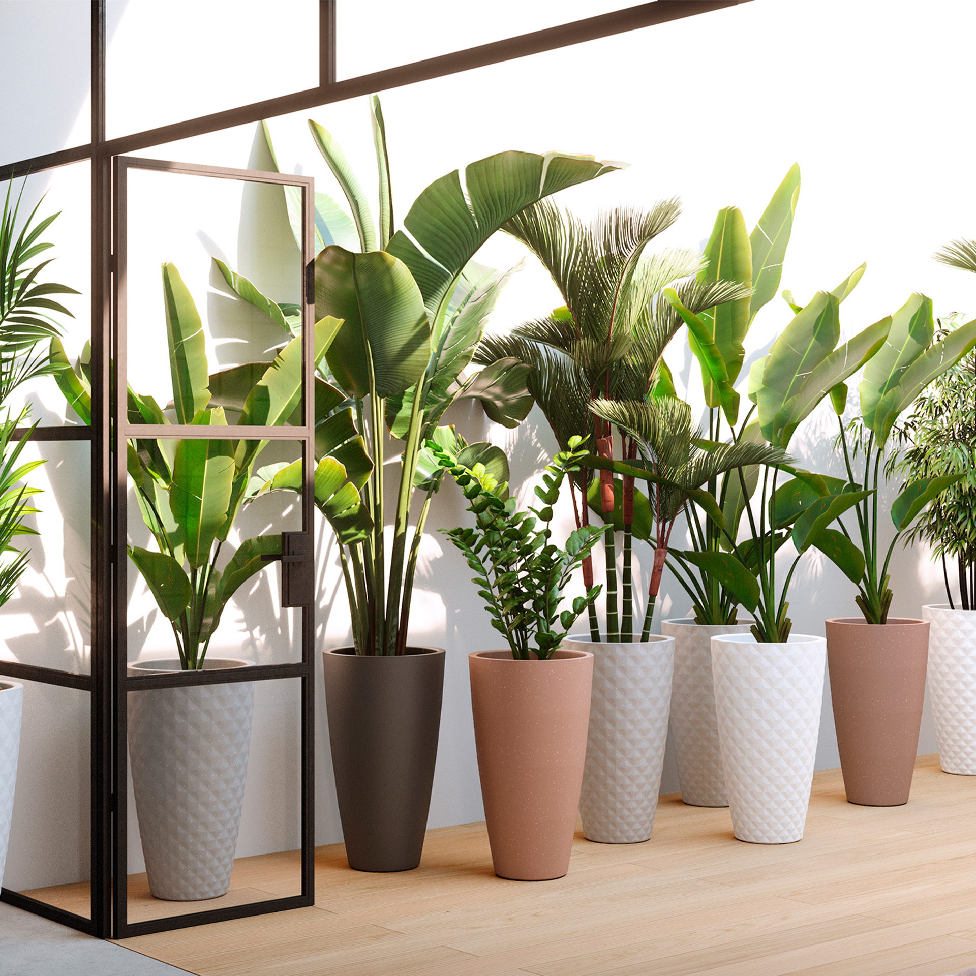 Vaso Havana Tropical 70 CM Cinza ARTEVASI