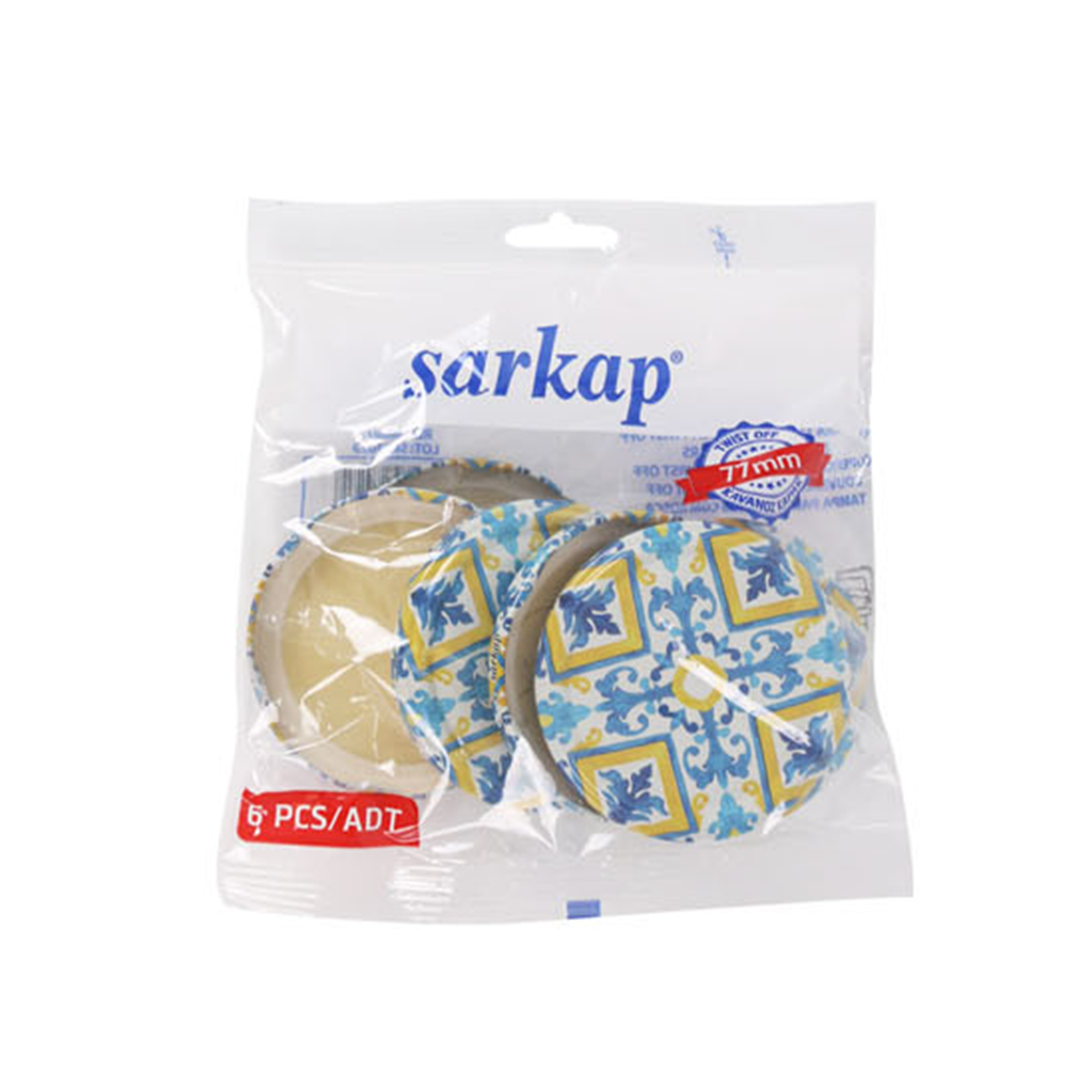 Tampa Metal Para Frasco Azulejo 77MM 6UN