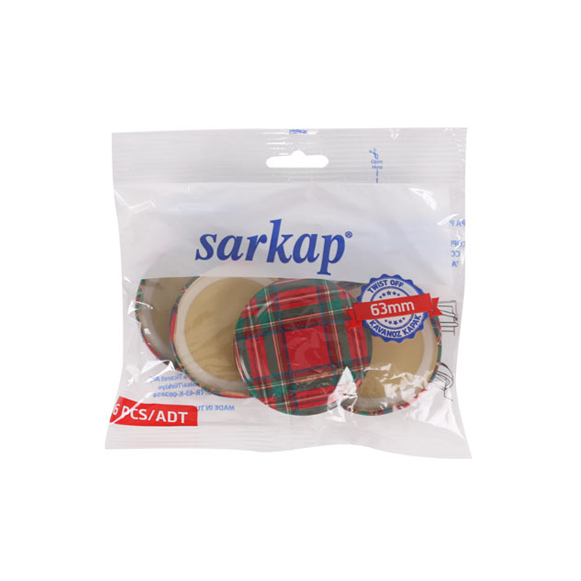 Tampa Metal Para Frasco Xadrez Scots 63MM 6UN