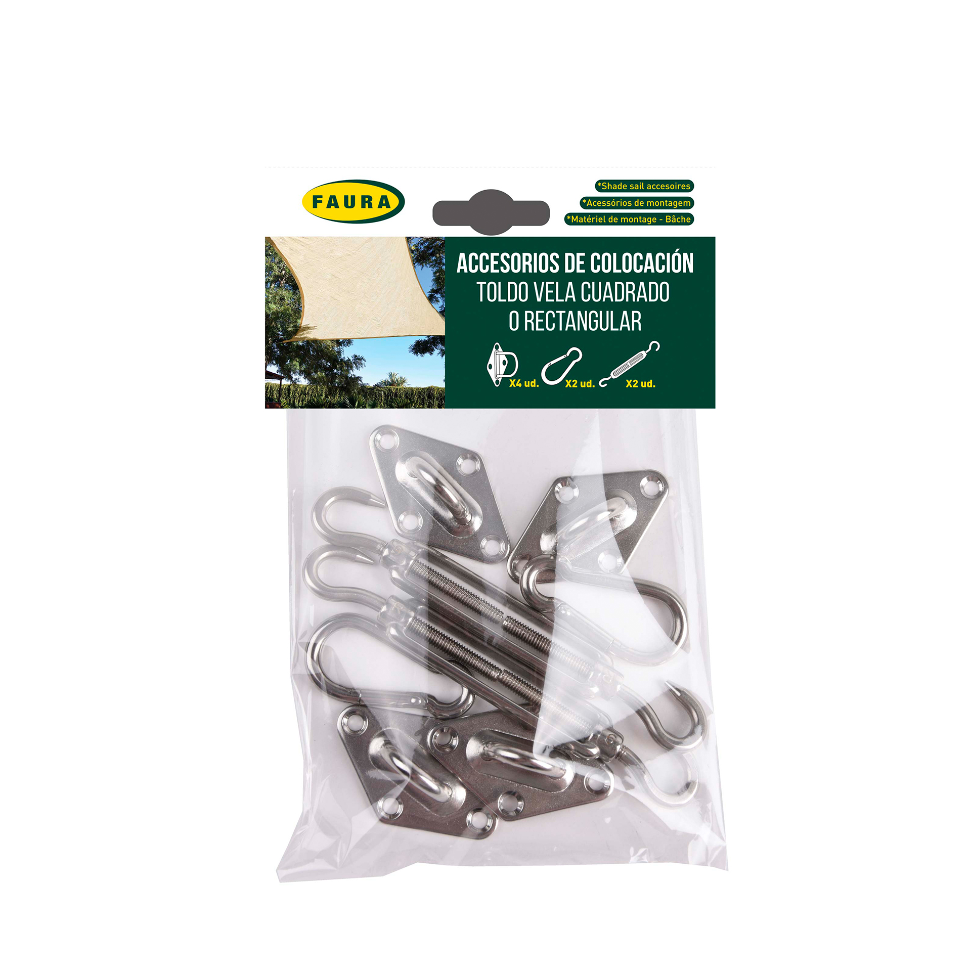 Kit Fixação Para Toldo Vela Quadrado