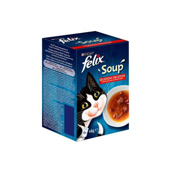 Alimento Húmico Para Gato Soupa Carne 6X48 G FELIX Alimento Húmico Para Gato Soupa Carne 6X48 G FELIX