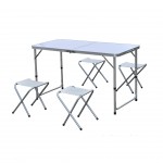 Mesa Alumino Com 4 Cadeiras 120X60X67 CM SAURIUM