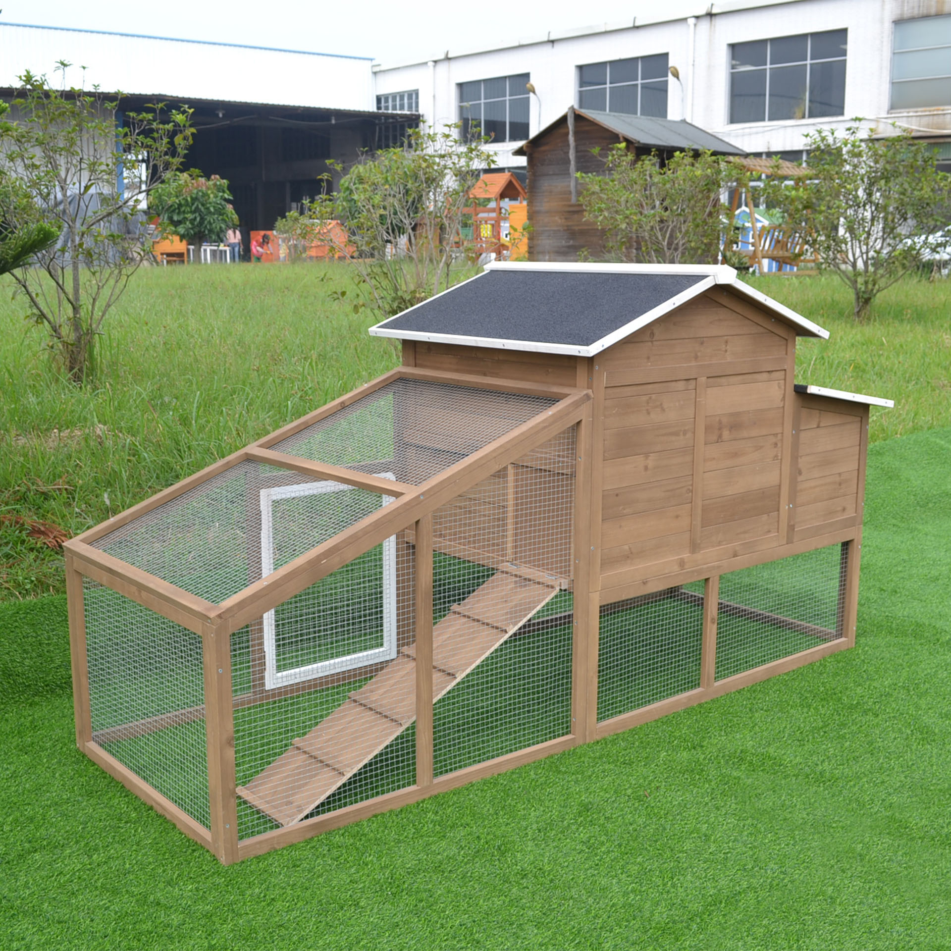 GAIOLA EM MADEIRA PARA GALINHAS MODELO PARQUE CINZ