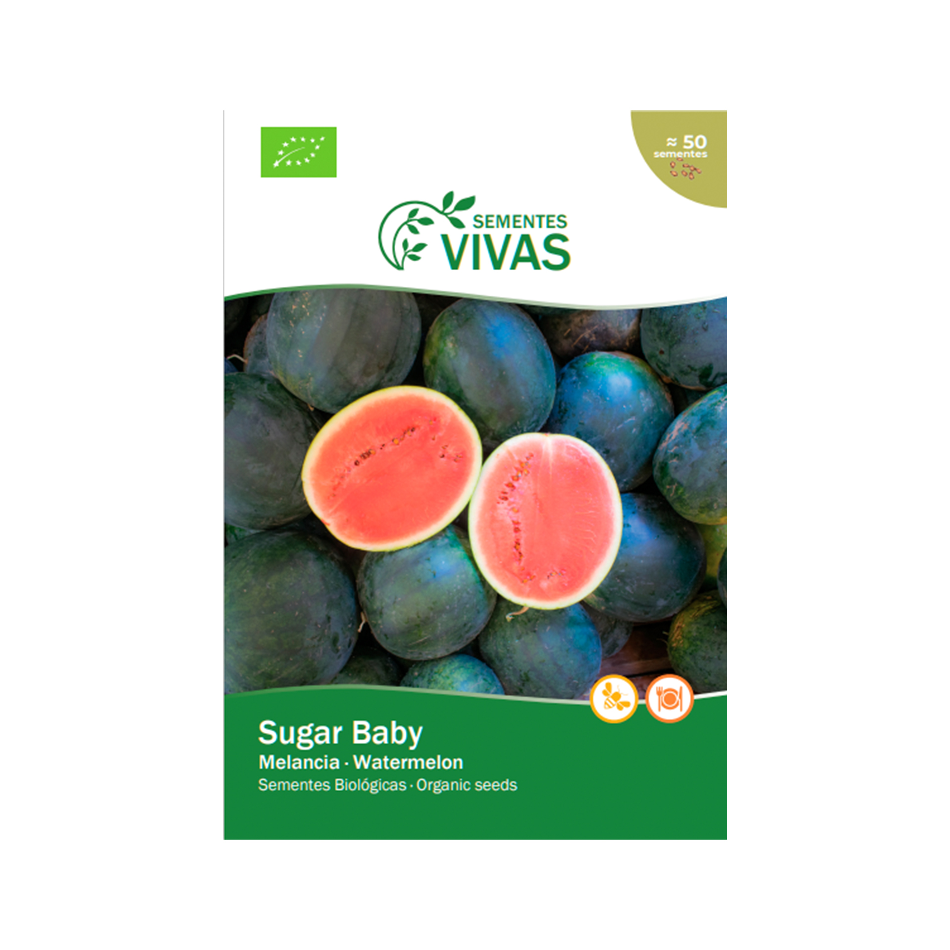 Melancia Sugar Baby bio 4 G SEMENTES VIVAS